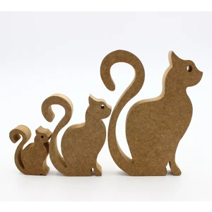 Neşeli Ahşap Ahşap Kuyruklukedi Figürü 3 Lü Takım 15CM 10CM 6cm Ahşap Boyama Ürünü.boyama Etkinliği.okul Öncesi