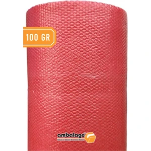 Balonlu Naylon 100CM x 10 Metre Kalın Havalı Naylon Kırmızı Üç Katlı Balonlu Naylon Pat Pat Pıt Pıt