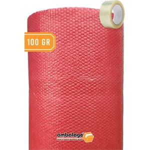 Balonlu Naylon 150CM x 5m 100 gr Kırmızı Üç Katlı Kalın Balonlu Naylon Pat Pat Pıt Pıt Koli Bandı