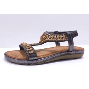 24Y152-17 Kadın Taşlı Comfort Sandalet Gri