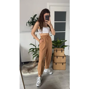 Begs Collection Hardal Renk  Gofre Şalvar Pantolon