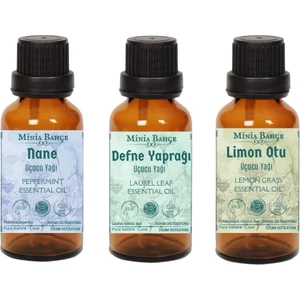 Minia Bahçe Nane Yağı 10ML - Defne Yaprağı Yağı 10 Ml- Limon Otu Yağı 10ML
