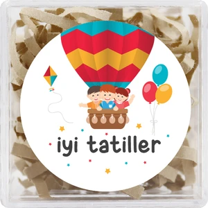 Repro Design Iyi Tatiller Baskılı Yapışkanlı Etiket 4 cm Yuvarlak 24 Adet, Okul Öncesi Hediye Paketi Etiketi