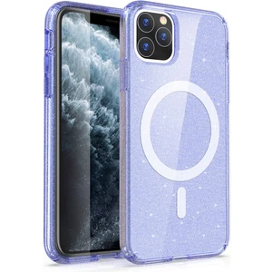 Apple Iphone 11 Kılıf Magsafeli Şeffaf Simli Parlak Allstar Silikon
