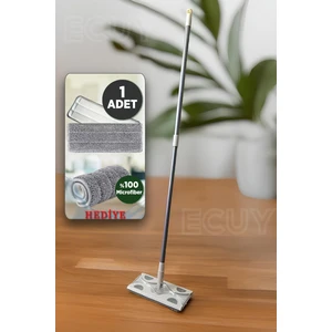 Mop Paspas Temizlik Seti Sıkıştırmalı Yüzey Temizlik Havlusu Uyumlu 360° Başlıklı Mikrofiber Bez Mop