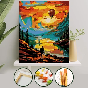 Palmiye Hobi Sanat Sayılarla Boyama Tuval Seti Fırça Boya Dahil (Çıtalı) 40X50 cm - Zirve