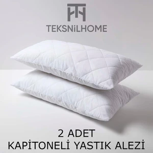 Teksnil Home | %100 Pamuk 2 Adet Kapitoneli Yastık Alezi Koruyucu | Koruyucu Yastık Kılıfı | 50 x 70 |
