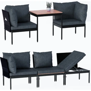 Limni Home Mini Multilounge Bahçe Balkon Seti, Şezlong