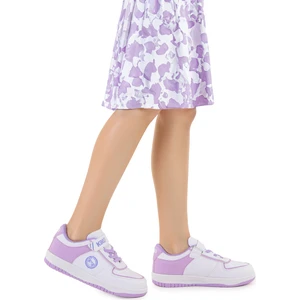 Kiko Kids Retka Cırtlı Günlük Kız Çocuk Spor Ayakkabı Beyaz - Lila