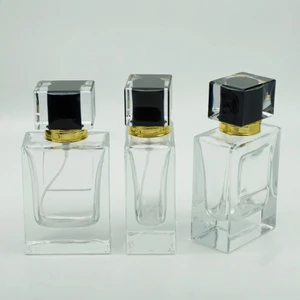Parfüm Şişesi 50 ml 3 Adet Damla Etiketli Kare Şişe