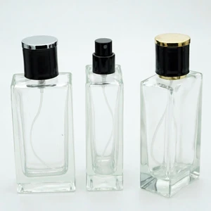 Parfüm Şişesi 50 ml 5 Adet Şeffaf Dikdörtgen Model Kolay Kapama