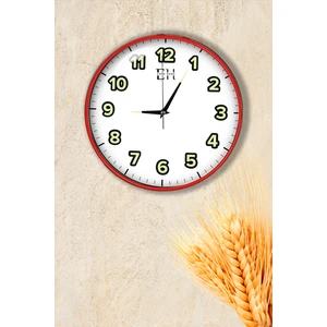 Emya Home Fosforlu Duvar Saati Kırmızı - 29 cm
