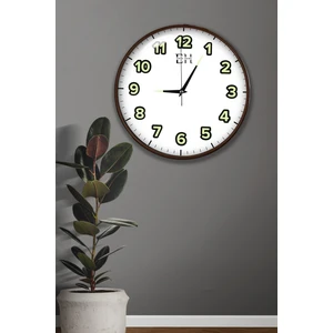 Emya Home Fosforlu Duvar Saati Kahverengi - 29 cm