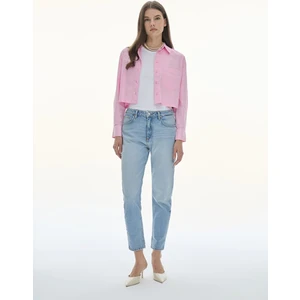 Ronna x Yüksek Bel Dar Paça Slim Jean Pantolon