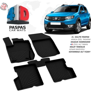RK Carshop Dacia Sandero 2 Ferrous 4d Havuzlu Kauçuk Paspas 2013 2020