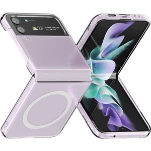 Samsung Galaxy Z Flip 3 Kılıf Magsafe Wireless Kablosuz Şarj Uyumlu Manyetik Şeffaf Kapak