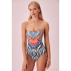 Straplez Taşlı Kadın Mayo