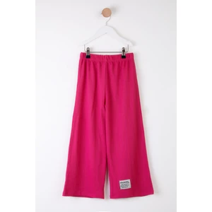Kız Çocuk Fuşya Arma Detaylı Pijama Altı - 25488
