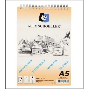 Alex Eskiz Blok A5 90 Gr Spiralli Dikişli 60 Yaprak Alx-821