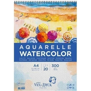 Van Dyck A4 Spiralli 300g Sulu Boya Blok 20 Sayfa