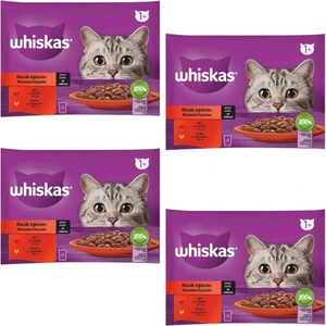 Pouch Sos Içinde Sığırlı ve Tavuklu Yetişkin Kedi Konservesi 85 gr 4'lü x 4 Adet