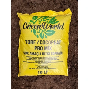Aymen Çiçekçilik Green World 10 Litre Ithal Çok Amaçlı Bitki Toprağı Torf Cocopeat Pro Mix - Kokopit Özel Karışım Saksı Harcı