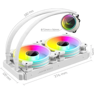 Coolmoon ARGB240 Argb Fan Sıvı Cpu Soğutucu Işlemci Fanı Amd Am4 /am3 +/am3/fm2 +/fm2 - Beyaz
