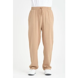 Hafif ve Rahat Müslin Baggy Erkek Pantolon - Tiramisu