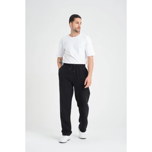 Hafif ve Rahat Müslin Baggy Erkek Pantolon - Siyah