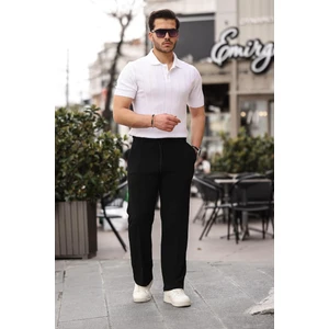 Rahat Kalıp Beli Lastikli Baggy  Pantolon - Siyah