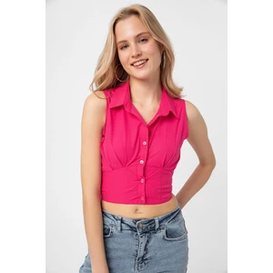 Kadın Arkası Biritli Kolsuz Gömlek