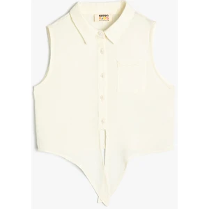 Crop Gömlek Kısa Kollu Önden Bağlamalı