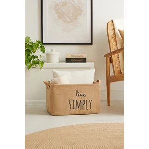 Ocean Home Textile Jüt Dolap İçi Çamaşır Çocuk Odası Oyuncak Düzenleyici Katlanır Saklama Sepeti Organizer 42x31x25 cm