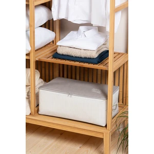 Ocean Home Textile Orta Boy Gri Çizgili Baza Altı Kazak Pike Battaniye Hurcu, Hurç 52x28x21 cm