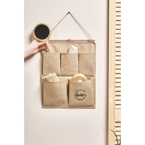 Ocean Home Textile Jüt 2 Katlı Çok Amaçlı Askılı Duvar Tipi Dolap İçi Banyo Mutfak Düzenleyici Organizer 35x45 cm