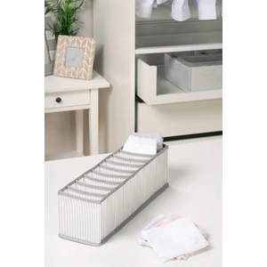 Ocean Home Textile 10 Bölmeli Gri Çizgili Dolap Çekmece İçi Akordiyon Tipi Katlanır Çamaşır Düzenleyici Organizer