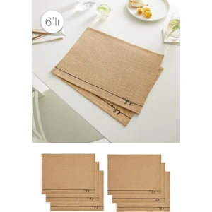Ocean Home Textile 6 Adet Jüt Enjoy Baskılı Sofra Sunum Tabak Altlığı Supla Amerikan Servisi 45x35