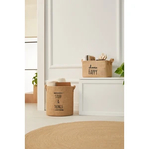 Ocean Home Textile 2'li Set Jüt, Dolap İçi Çamaşır Çocuk Odası Oyuncak Düzenleyici Katlanır Saklama Sepeti Organizer