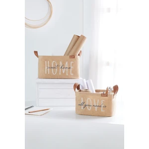 Ocean Home Textile 2'li Set Jüt, Dolap İçi Çamaşır Çocuk Odası Oyuncak Düzenleyici Katlanır, Saklama Sepeti Organizer
