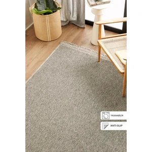 Ocean Home Textile Yıkanabilir Saçaklı Buklet Gri Renk Halı Kilim 160 x 230 cm