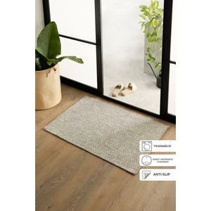 Ocean Home Textile Yıkanabilir Jüt Görünümlü Gri Renk Hasır Desenli Paspas 60 x 90 cm
