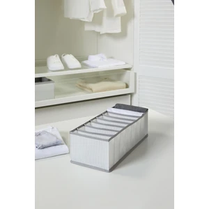 Ocean Home Textile 8 Bölmeli Gri Çizgili Dolap Çekmece İçi Akordiyon Tipi Katlanır Çamaşır Düzenleyici Organizer 17x41,5x12 cm