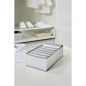 Ocean Home Textile 7 Bölmeli Gri Çizgili Dolap Çekmece İçi Akordiyon Tipi Katlanır Çamaşır Düzenleyici Organizer