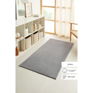 Ocean Home Textile Gri Renk Balıksırtı Şönil Halı Kilim 80 x 150 cm