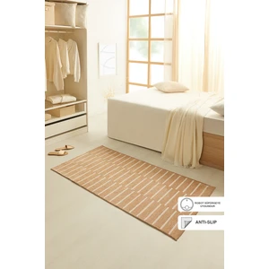 Ocean Home Textile Bej Renk Çizgi Desenli Şönil Halı Kilim 80 x 150 cm