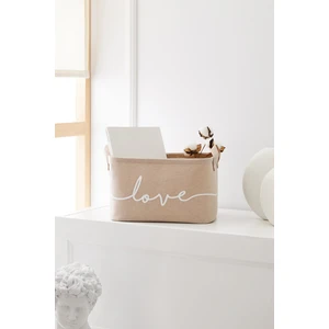 Ocean Home Textile Bej Dolap İçi Çamaşır Çocuk Odası Oyuncak Düzenleyici Katlanır Saklama Sepeti Organizer 30x21x18 cm