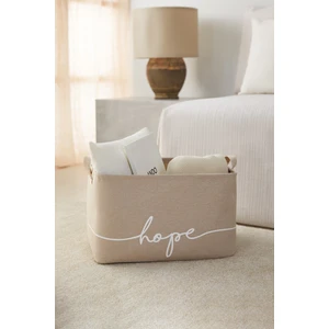 Ocean Home Textile Bej Dolap İçi Çamaşır Çocuk Odası Oyuncak Düzenleyici Katlanır Saklama Sepeti Organizer 42x31x25 cm