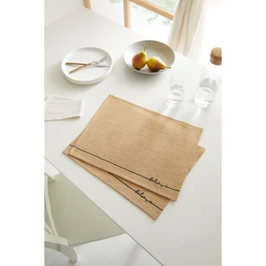 Ocean Home Textile 2 Adet Jüt Believe Baskılı Sofra Sunum Tabak Altlığı Supla Amerikan Servisi 45x35 cm