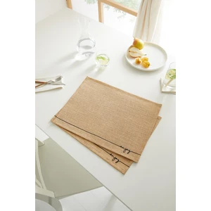 Ocean Home Textile 2 Adet Jüt Enjoy Baskılı Sofra Sunum Tabak Altlığı Supla Amerikan Servisi 45x35 cm