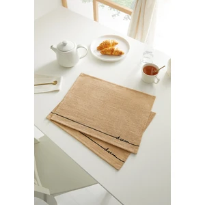 Ocean Home Textile 2 Adet Jüt Dream Baskılı Sofra Sunum Tabak Altlığı Supla Amerikan Servisi 45x35 cm